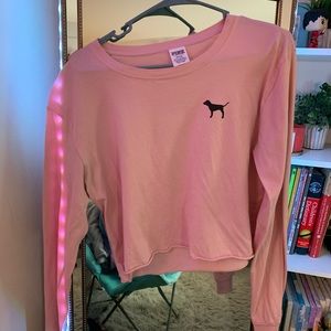 PINK !!long sleeve crop top